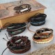 31Pcs Braided Leather Bracelets For Men Women Wooden Beaded Wrist Woven Cuff Wrap Bracelet Set Adjustable 31Pcs Braided Leather Bracelets For Men Women Wooden Beaded Wrist Woven Cuff Wrap Bracelet Set Adjustable